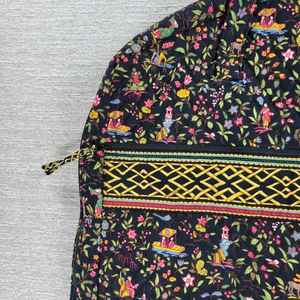 Vera Bradley Ming Garment Bag Black Quilted Floral Asian Travel Luggage Carry On